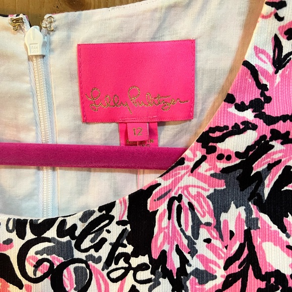 Lilly Pulitzer sz 12 Mila shift Hibiscus pink Hanging with my Boo - Picture 2 of 8